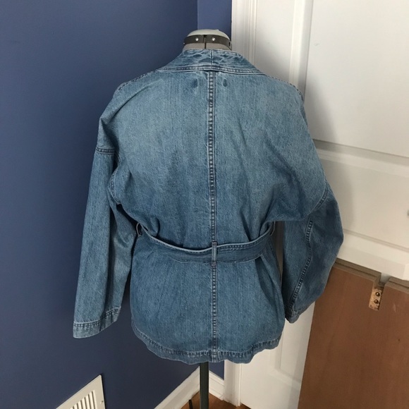Madewell wrap denim jacket sz L - Picture 3 of 4
